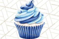 Blue Birthday Clipart, Festive Party Decorations PNG Product Image 3
