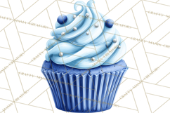 Blue Birthday Clipart, Festive Party Decorations PNG Product Image 4