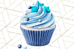 Blue Birthday Clipart, Festive Party Decorations PNG Product Image 5