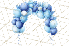 Blue Birthday Clipart, Festive Party Decorations PNG Product Image 2