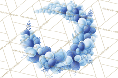 Blue Birthday Clipart, Festive Party Decorations PNG Product Image 3