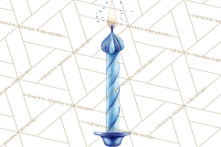 Blue Birthday Clipart, Festive Party Decorations PNG Product Image 5