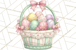 Easter Props Clipart PNG, Cute Easter Icons, Eggs Baskets Product Image 2