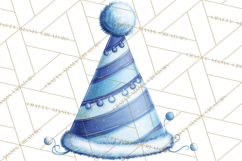 Blue Birthday Clipart, Festive Party Decorations PNG Product Image 2