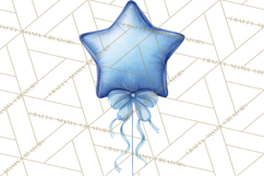 Blue Birthday Clipart, Festive Party Decorations PNG Product Image 2