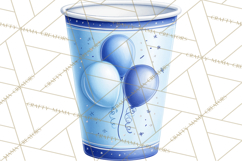 Blue Birthday Clipart, Festive Party Decorations PNG Product Image 3