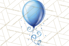 Blue Birthday Clipart, Festive Party Decorations PNG Product Image 4