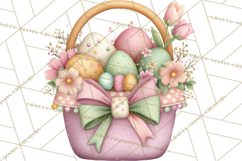 Easter Props Clipart PNG, Cute Easter Icons, Eggs Baskets Product Image 4