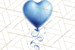 Blue Birthday Clipart, Festive Party Decorations PNG Product Image 5