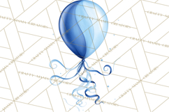 Blue Birthday Clipart, Festive Party Decorations PNG Product Image 2