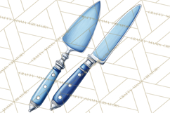 Blue Birthday Clipart, Festive Party Decorations PNG Product Image 5