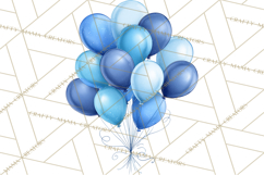 Blue Birthday Clipart, Festive Party Decorations PNG Product Image 2