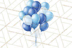 Blue Birthday Clipart, Festive Party Decorations PNG Product Image 3