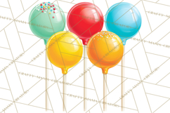 Birthday Party Clipart, Bright Celebration Decorations PNG Product Image 2