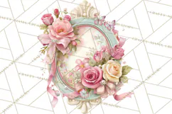 Pink Coquette Clipart, Girly Graden Decor Png, Feminine Product Image 5