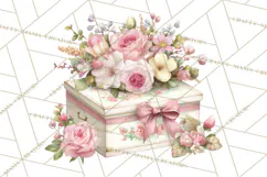 Pink Coquette Clipart, Girly Graden Decor Png, Feminine Product Image 2