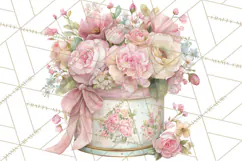 Pink Coquette Clipart, Girly Graden Decor Png, Feminine Product Image 4