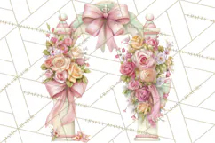 Pink Coquette Clipart, Girly Graden Decor Png, Feminine Product Image 5