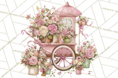 Pink Coquette Clipart, Girly Graden Decor Png, Feminine Product Image 3