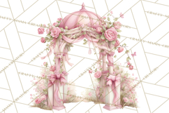 Pink Coquette Clipart, Girly Graden Decor Png, Feminine Product Image 4