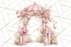 Pink Coquette Clipart, Girly Graden Decor Png, Feminine Product Image 4