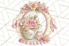 Pink Coquette Clipart, Girly Graden Decor Png, Feminine Product Image 5