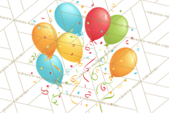 Birthday Party Clipart, Bright Celebration Decorations PNG Product Image 2