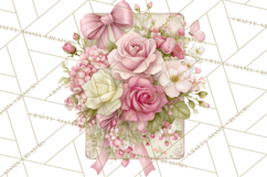 Pink Coquette Clipart, Girly Graden Decor Png, Feminine Product Image 2