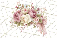 Pink Coquette Clipart, Girly Graden Decor Png, Feminine Product Image 3