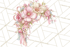 Pink Coquette Clipart, Girly Graden Decor Png, Feminine Product Image 4