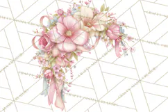 Pink Coquette Clipart, Girly Graden Decor Png, Feminine Product Image 4