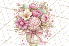 Pink Coquette Clipart, Girly Graden Decor Png, Feminine Product Image 5