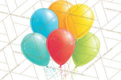 Birthday Party Clipart, Bright Celebration Decorations PNG Product Image 2