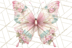 Pink Coquette Clipart, Girly Graden Decor Png, Feminine Product Image 2