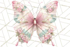 Pink Coquette Clipart, Girly Graden Decor Png, Feminine Product Image 2