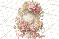 Pink Coquette Clipart, Girly Graden Decor Png, Feminine Product Image 5