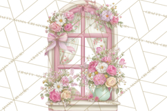 Pink Coquette Clipart, Girly Graden Decor Png, Feminine Product Image 3