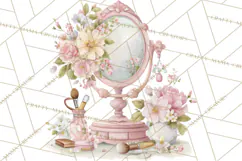 Pink Coquette Clipart, Girly Graden Decor Png, Feminine Product Image 5