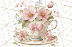 Pink Coquette Clipart, Girly Graden Decor Png, Feminine Product Image 2