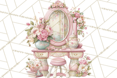Pink Coquette Clipart, Girly Graden Decor Png, Feminine Product Image 3