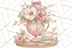 Pink Coquette Clipart, Girly Graden Decor Png, Feminine Product Image 4