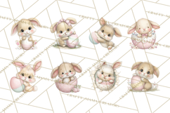 Easter Bunnies Clipart, Cute Cartoon Bunnies Png Product Image 2