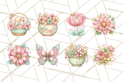 Easter Props Clipart PNG, Cute Easter Icons, Eggs Baskets Product Image 8