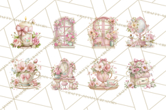 Pink Coquette Clipart, Girly Graden Decor Png, Feminine Product Image 5