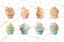 Easter Cupcakes Clipart, Pastel Easter Desserts, Bakery Png Product Image 9