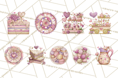 Valentine Tea Party Clipart, Romantic Teapot and Cup PNG Product Image 2