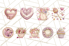 Valentine Tea Party Clipart, Romantic Teapot and Cup PNG Product Image 7