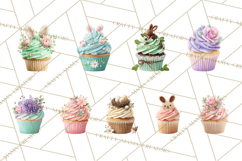 Easter Cupcakes Clipart, Pastel Easter Desserts, Bakery Png Product Image 7