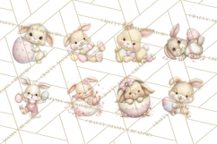Easter Bunnies Clipart, Cute Cartoon Bunnies Png Product Image 3