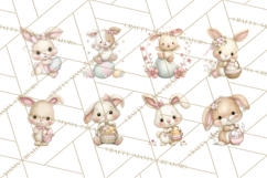 Easter Bunnies Clipart, Cute Cartoon Bunnies Png Product Image 4